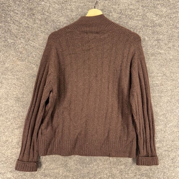 J. Crew Sweater Pullover Women M Medium Brown Knit Alpaca High Rise Long Sleeve - Picture 2 of 7
